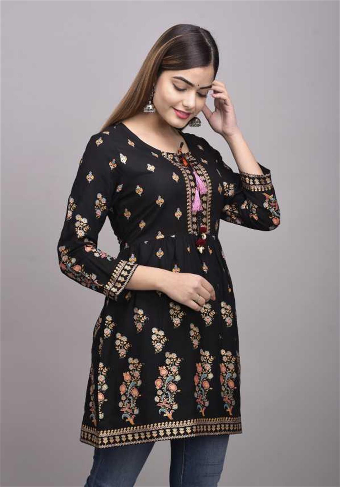 Black Printed Ladies Tunics and Kurta