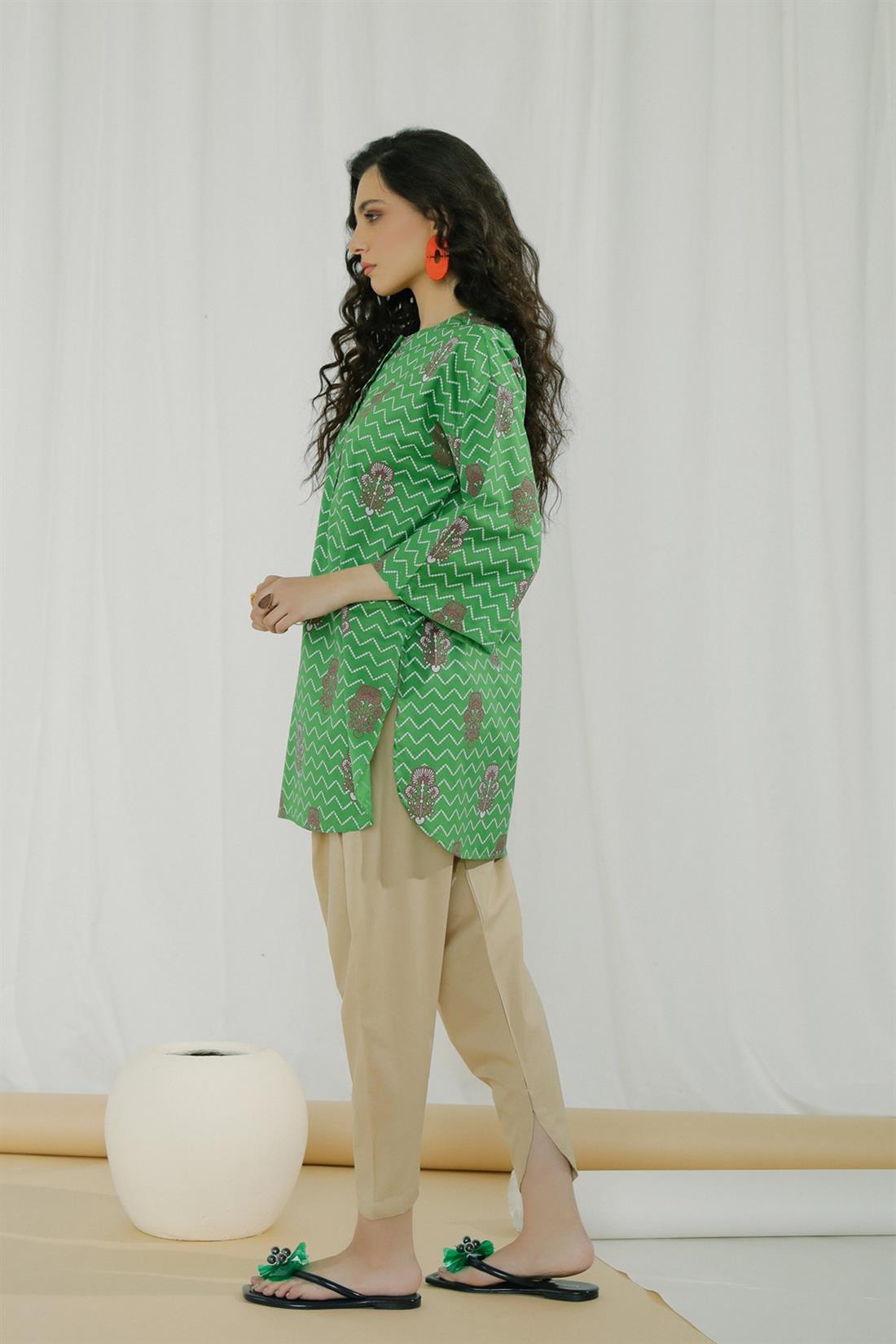 Green Printed Lawn Ethnic Designer Ladies Ready to Wear Suits
