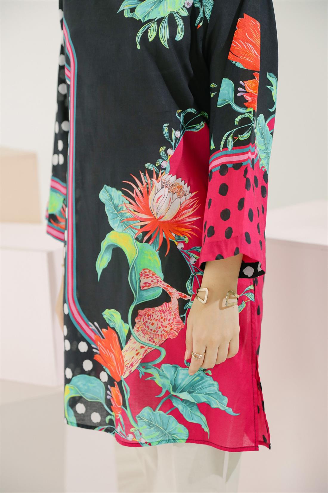 Black Printed Lawn Ethnic Designer Ladies Ready to Wear Suits