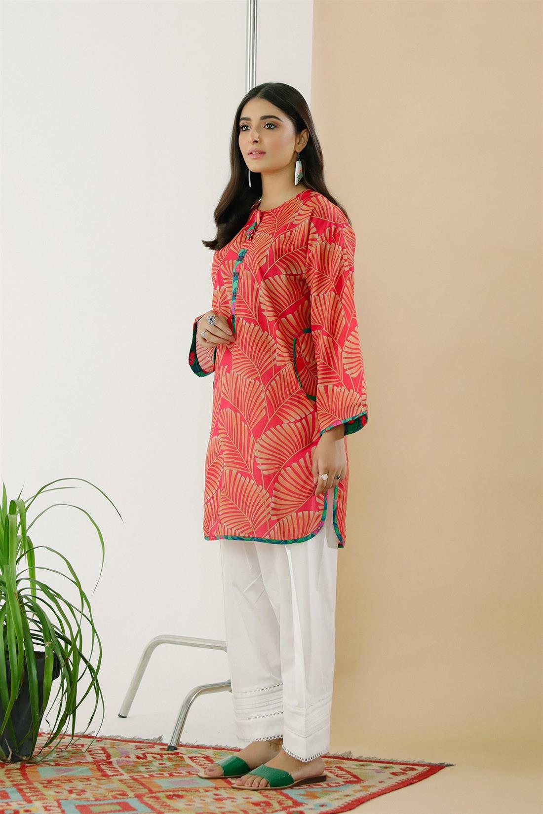 Pink Printed Lawn Ethnic Designer Ladies Ready to Wear Suits