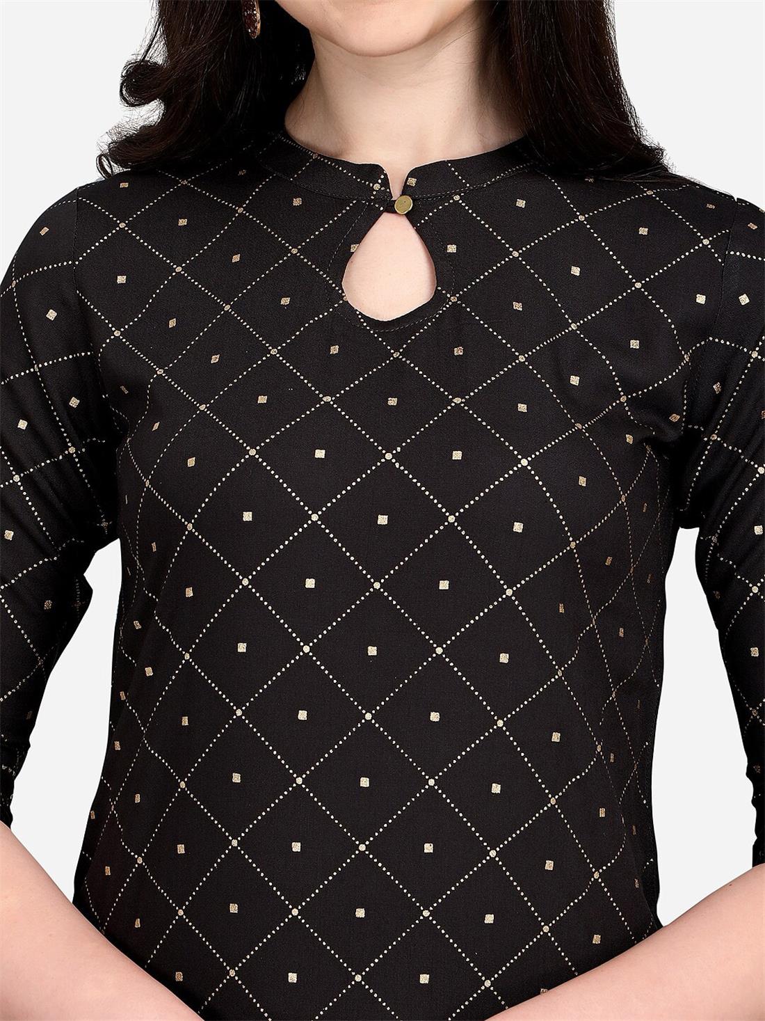 Black Printed Ladies Tunics and Kurta