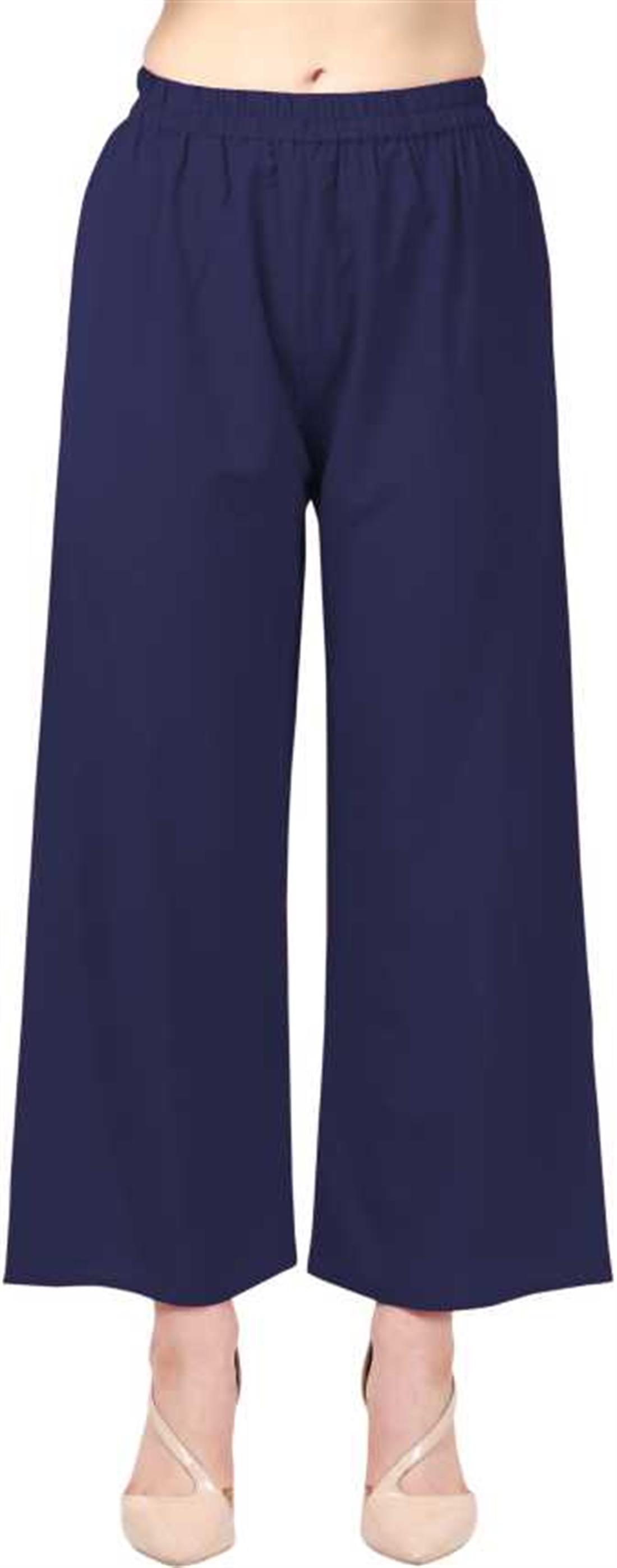 Navy Blue 2 Piece Women Kurta and Palazzo Set Crepe