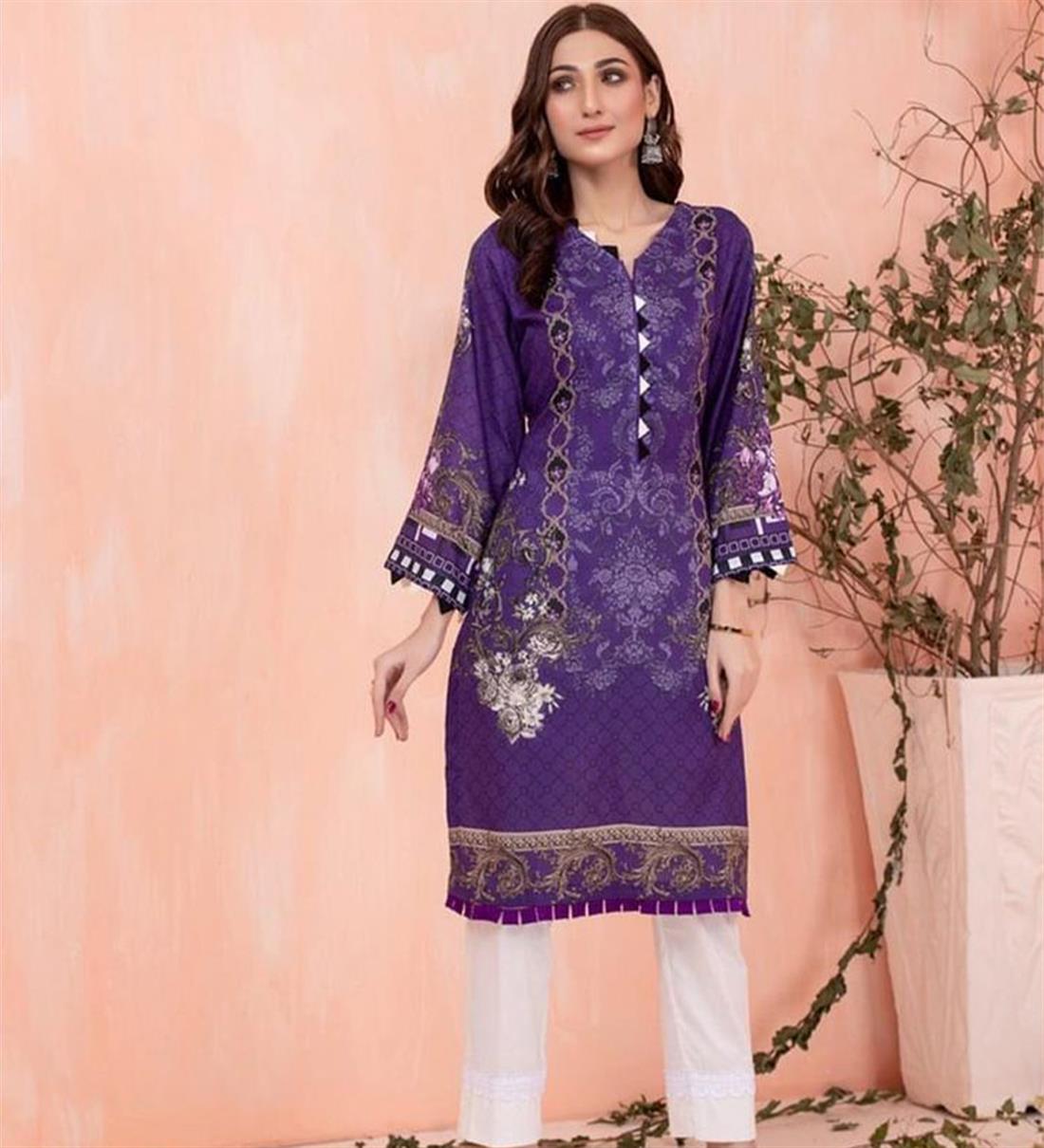 Purple Digital Print Lawn Ladies Tunics and Kurta