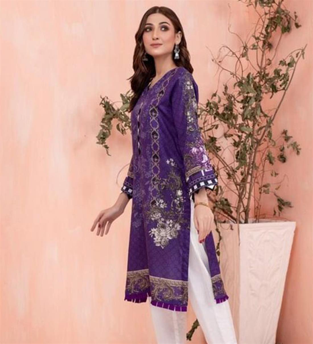 Purple Digital Print Lawn Ladies Tunics and Kurta