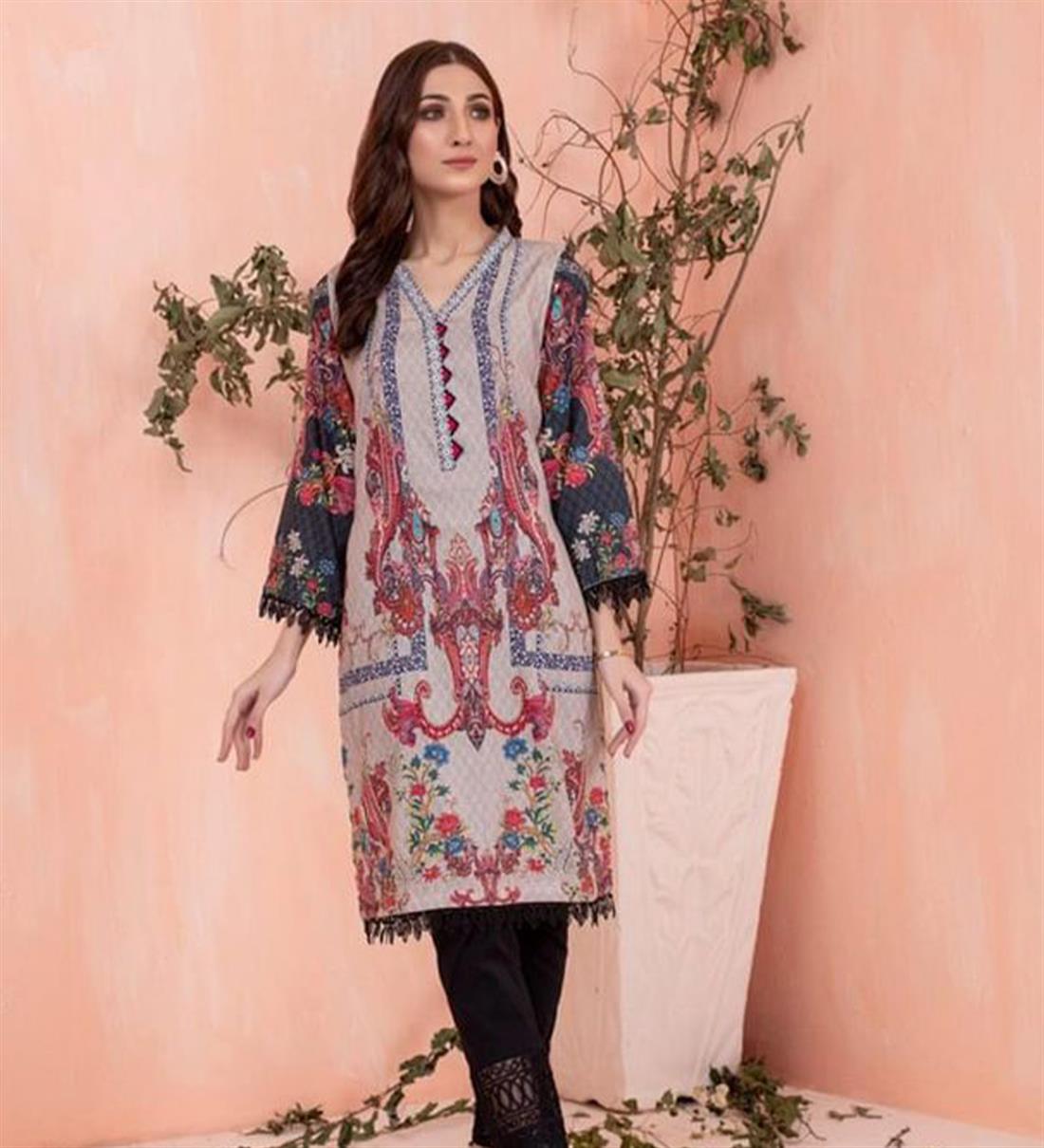 Light Cappuccino Digital Print Lawn Ladies Tunics and Kurta
