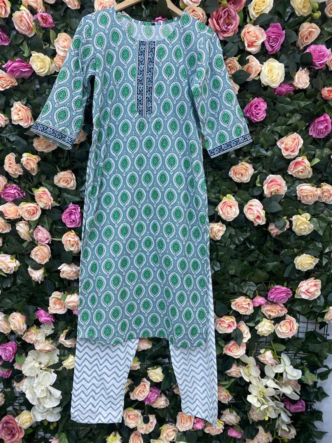 Multicolour & White Multicolour/White 2 Piece Readymade Kurta & Plazzo Trouser
