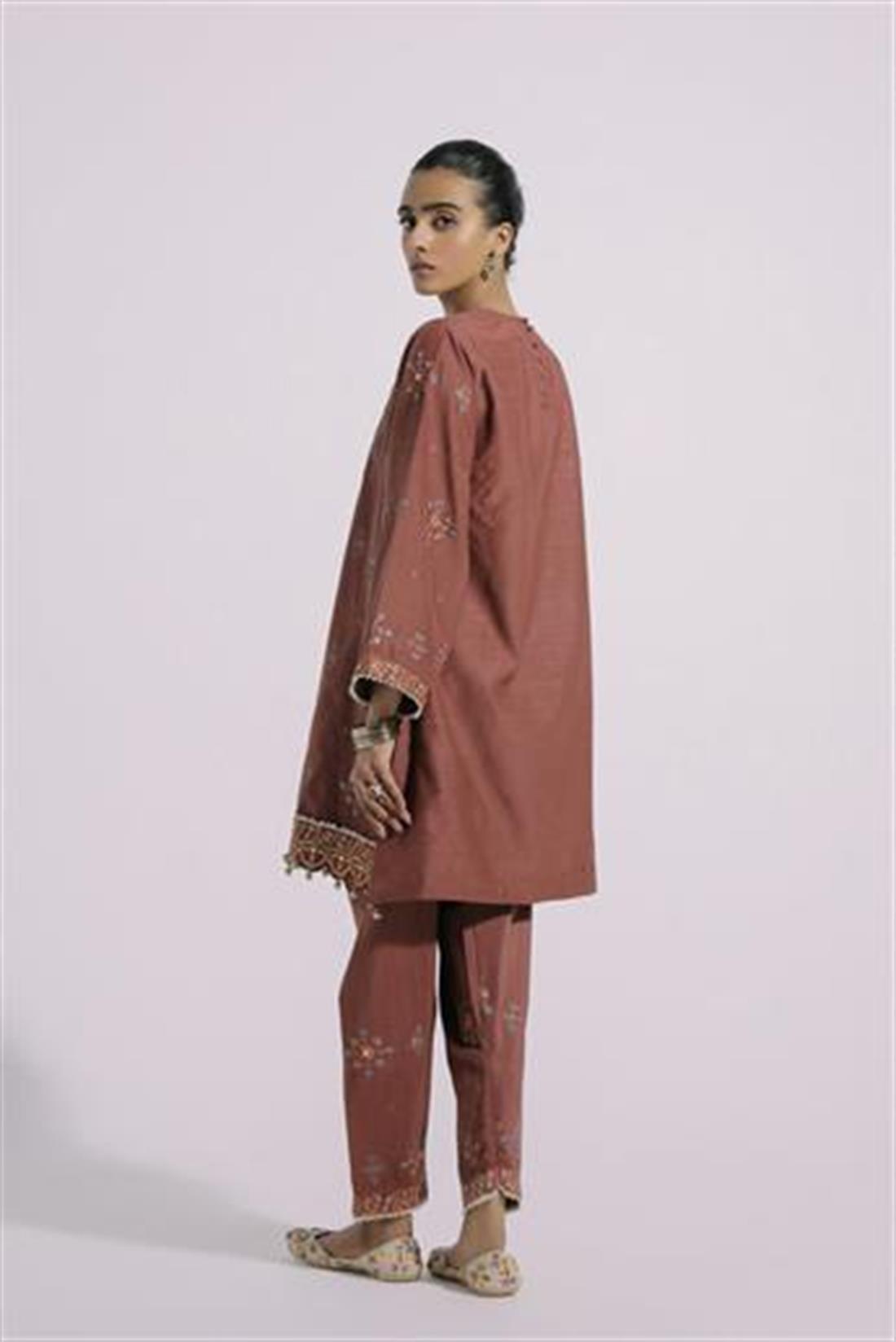 Brown Ethnic Designer Ladies Ready to Wear Suits