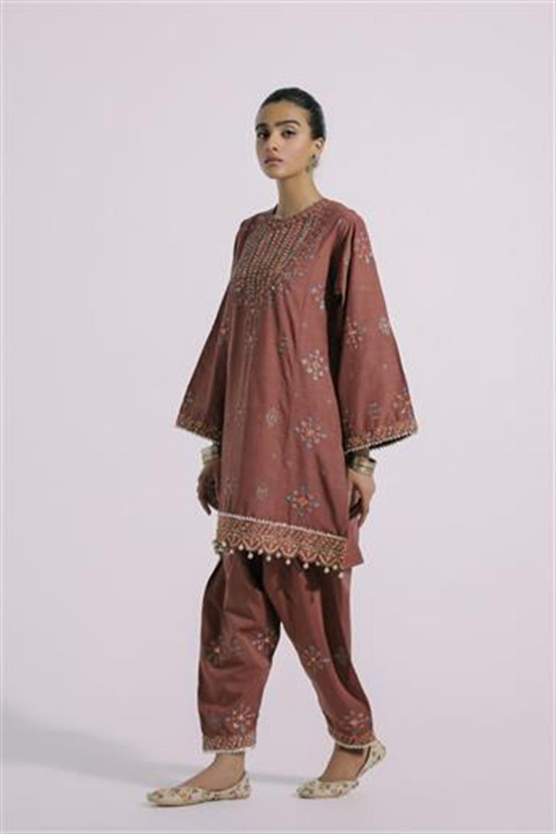 Brown Ethnic Designer Ladies Ready to Wear Suits