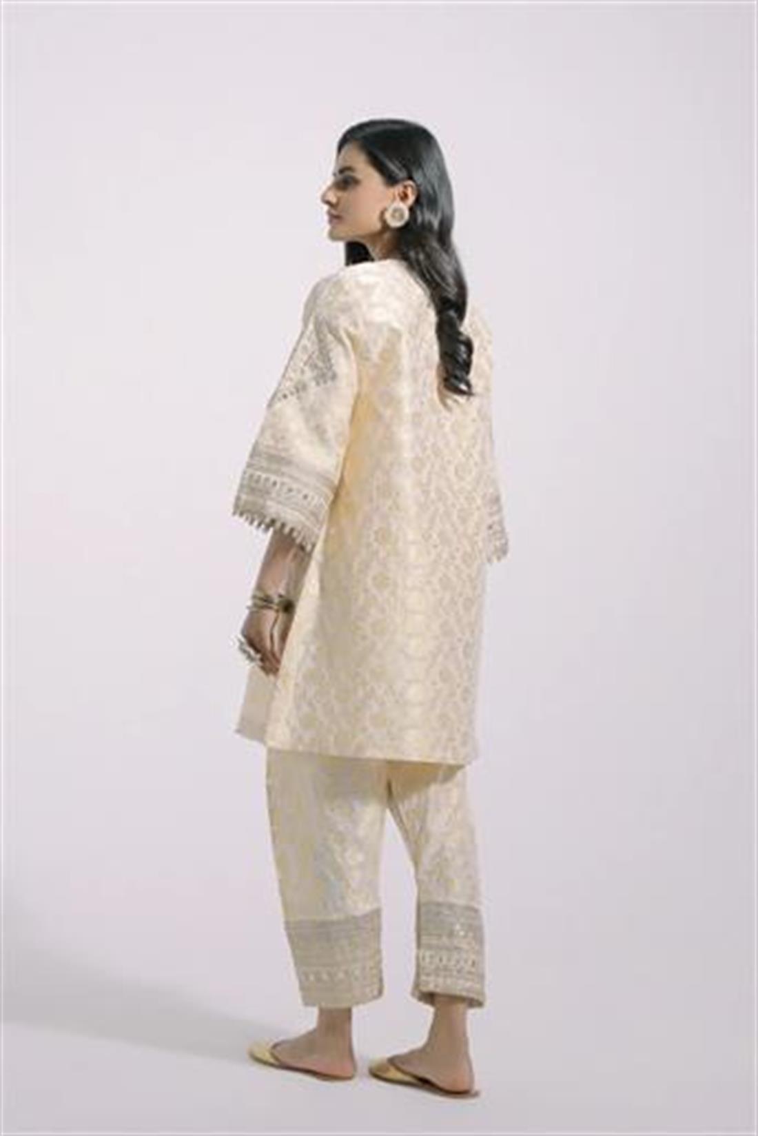 Cream Ethnic Designer Ladies Ready to Wear Suits