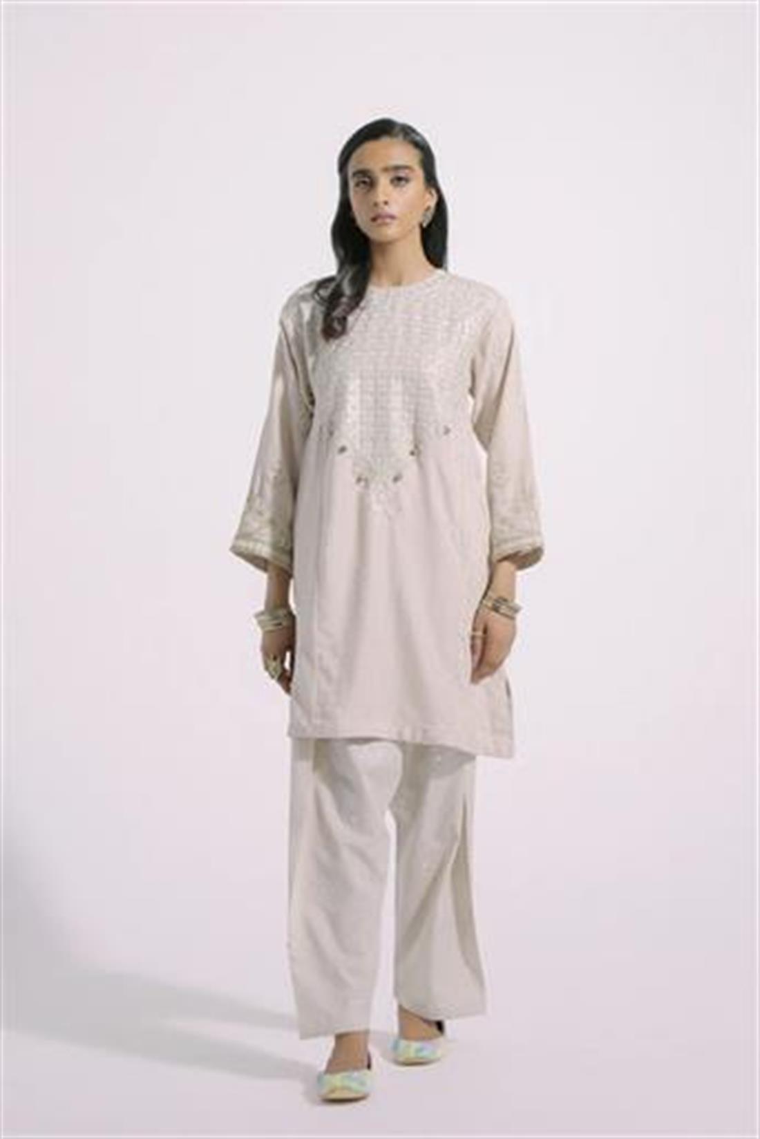 Off White Ethnic Designer Ladies Ready to Wear Suits