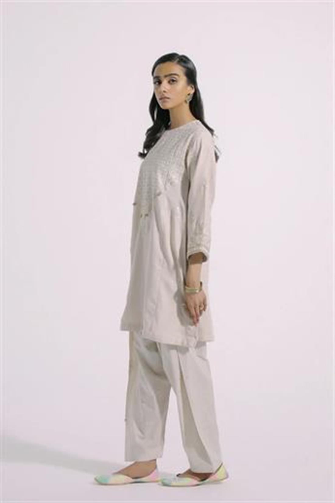 Off White Ethnic Designer Ladies Ready to Wear Suits
