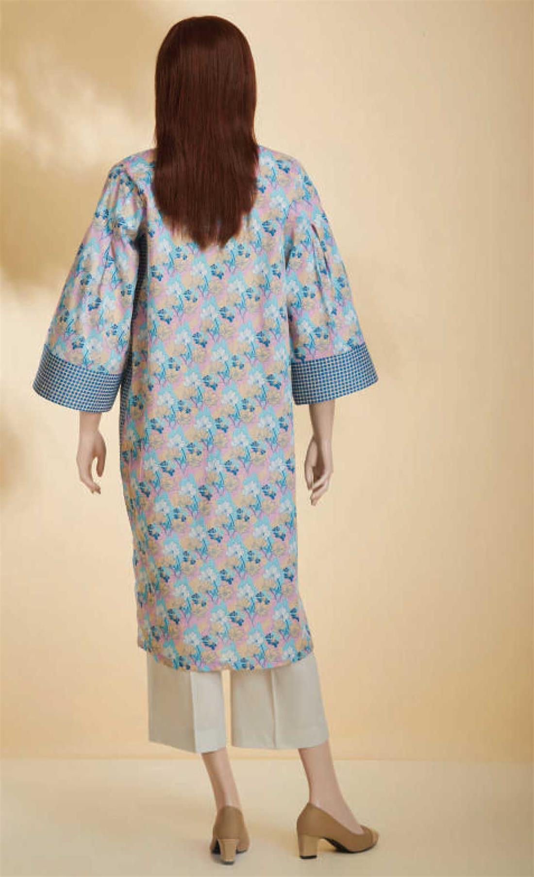 Pink & Multicolour Pink/Multicolour Printed Cotton Ladies Readymade Kurta