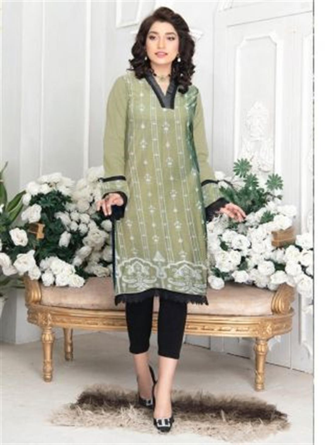 Mint Green Embroidered Lawn Ladies Tunics and Kurta