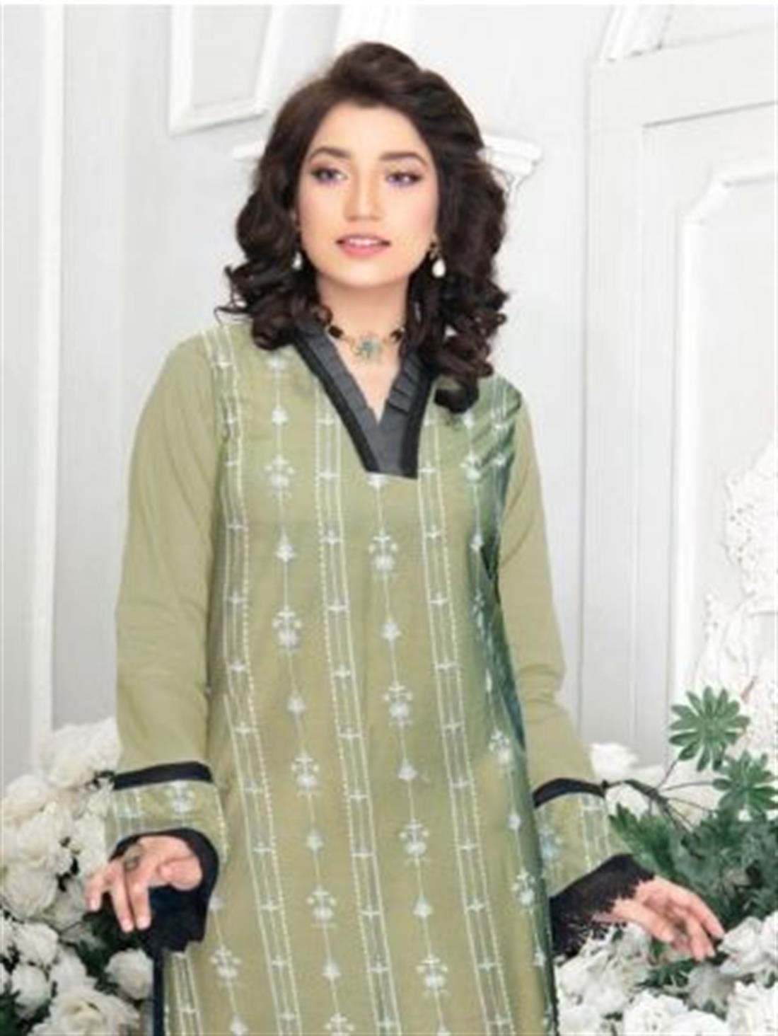 Mint Green Embroidered Lawn Ladies Tunics and Kurta