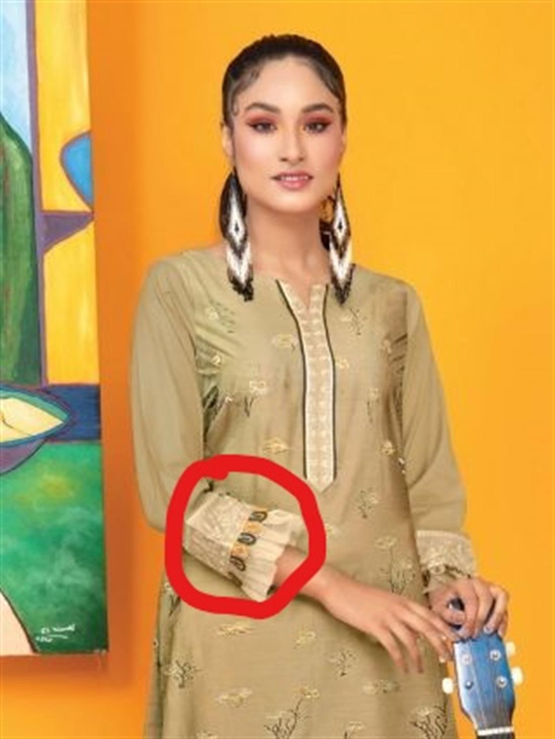 Beige Embroidered Lawn Ladies Tunics and Kurta