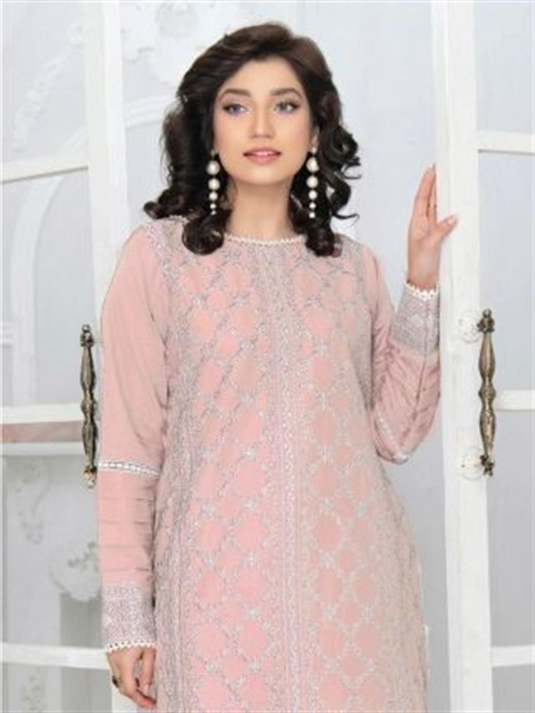 Baby Pink Embroidered Lawn Ladies Tunics and Kurta