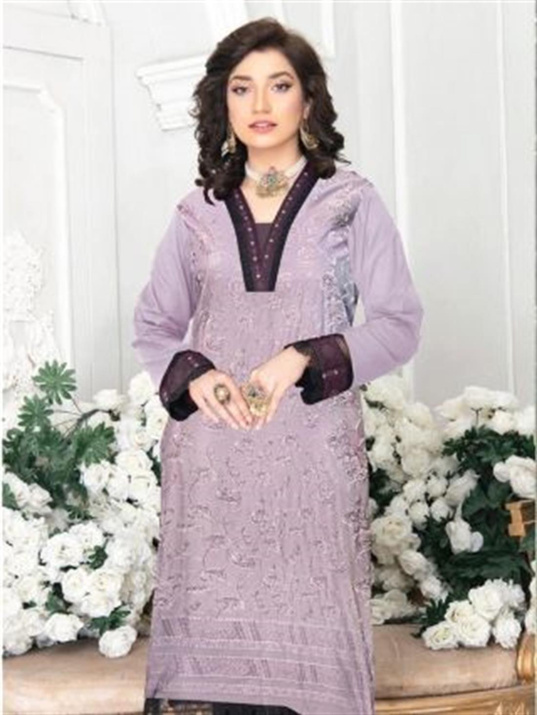 Lilac Embroidered Lawn Ladies Tunics and Kurta