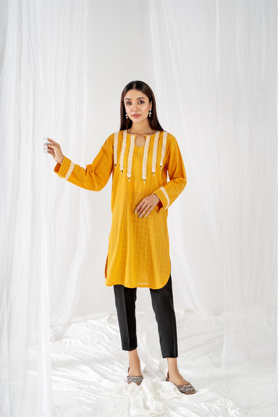 Mustard Ladies Kurta
