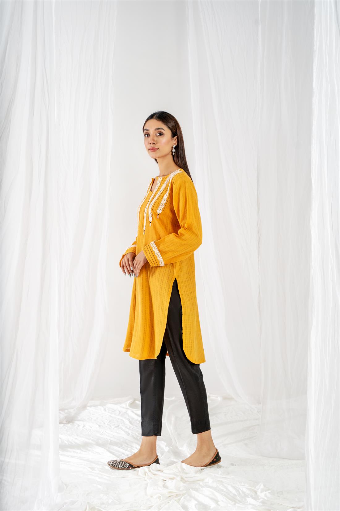 Mustard Ladies Kurta