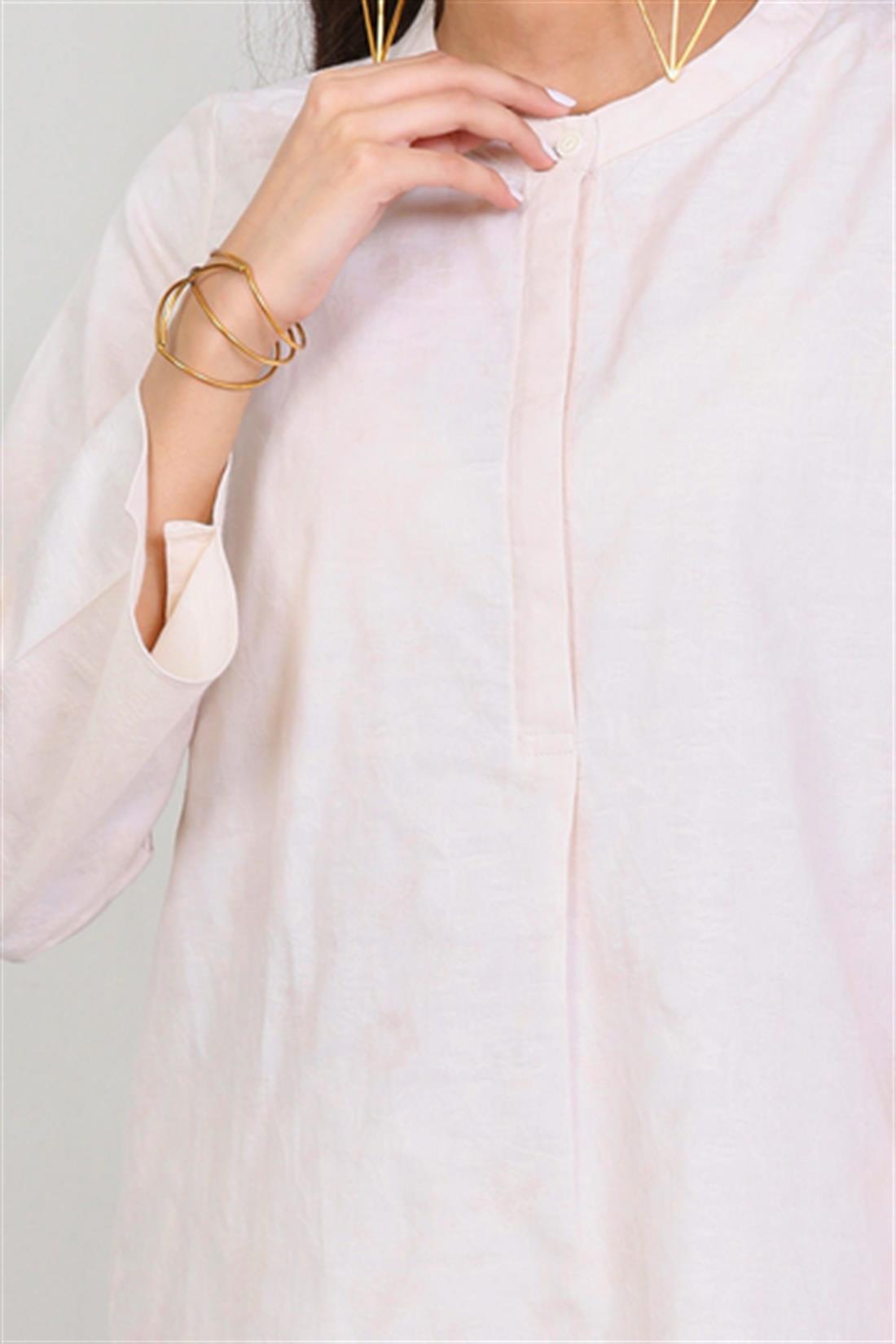 Off White Jacquard Shirt with Full Sleeves