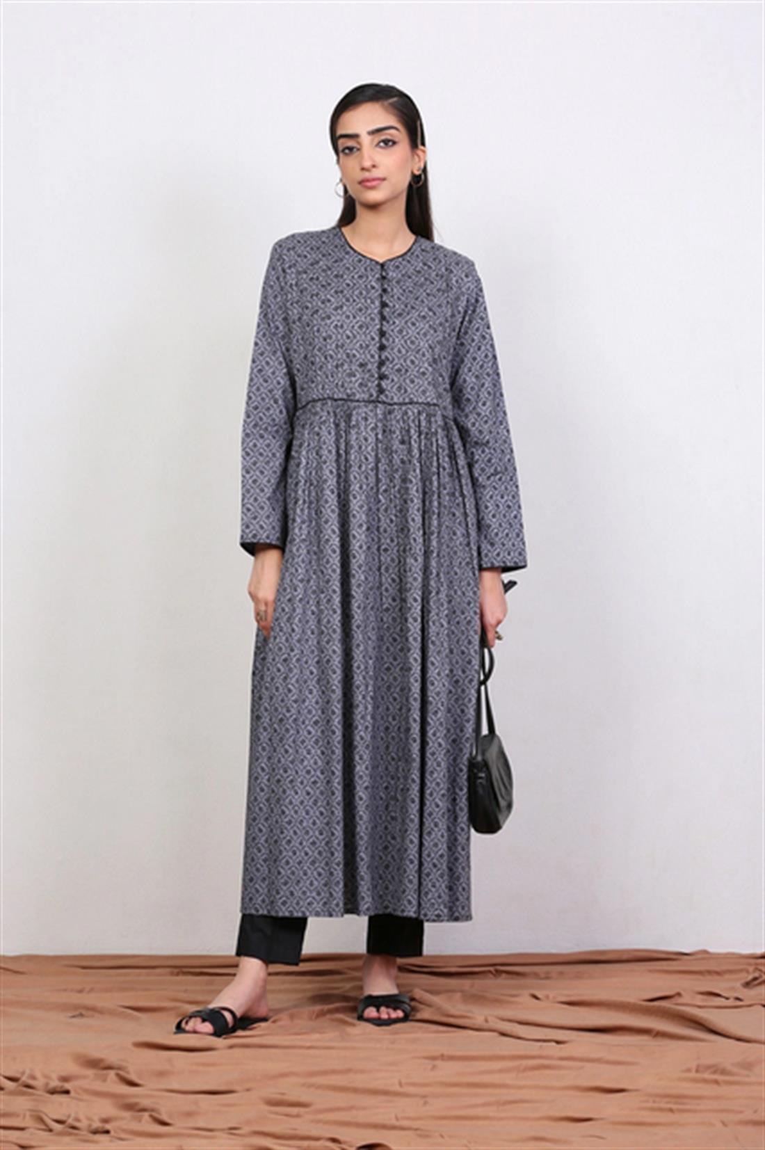Grey Printed Frock Generation