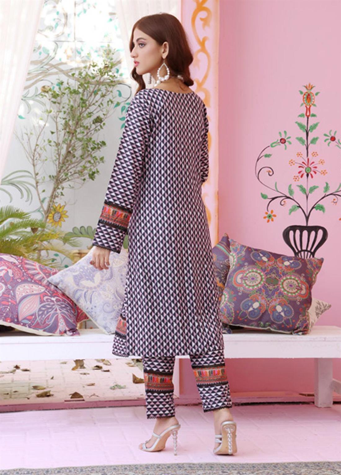Multicolour Linen Collection 2 Piece Printed Stitched Suit