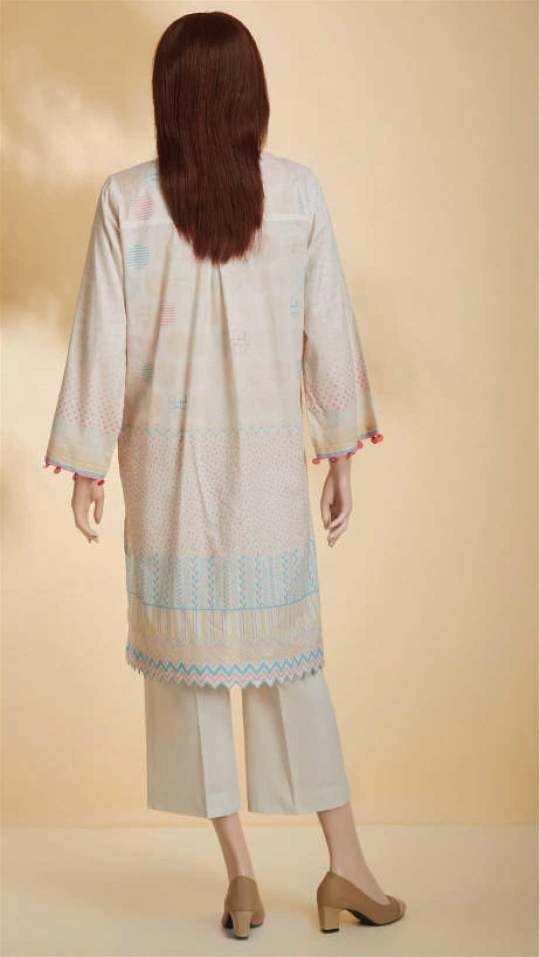 Cream Printed Cotton Ladies Tunics and Kurta