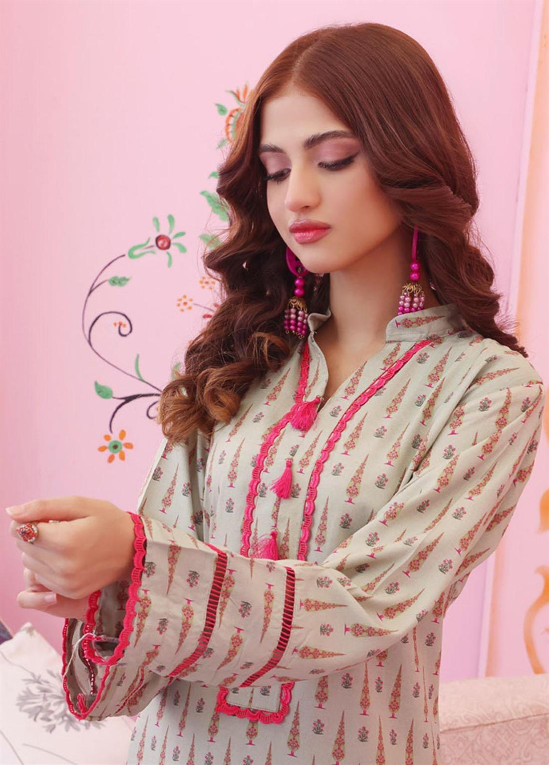 Pista 2 Piece Linen Printed Stitched Suit