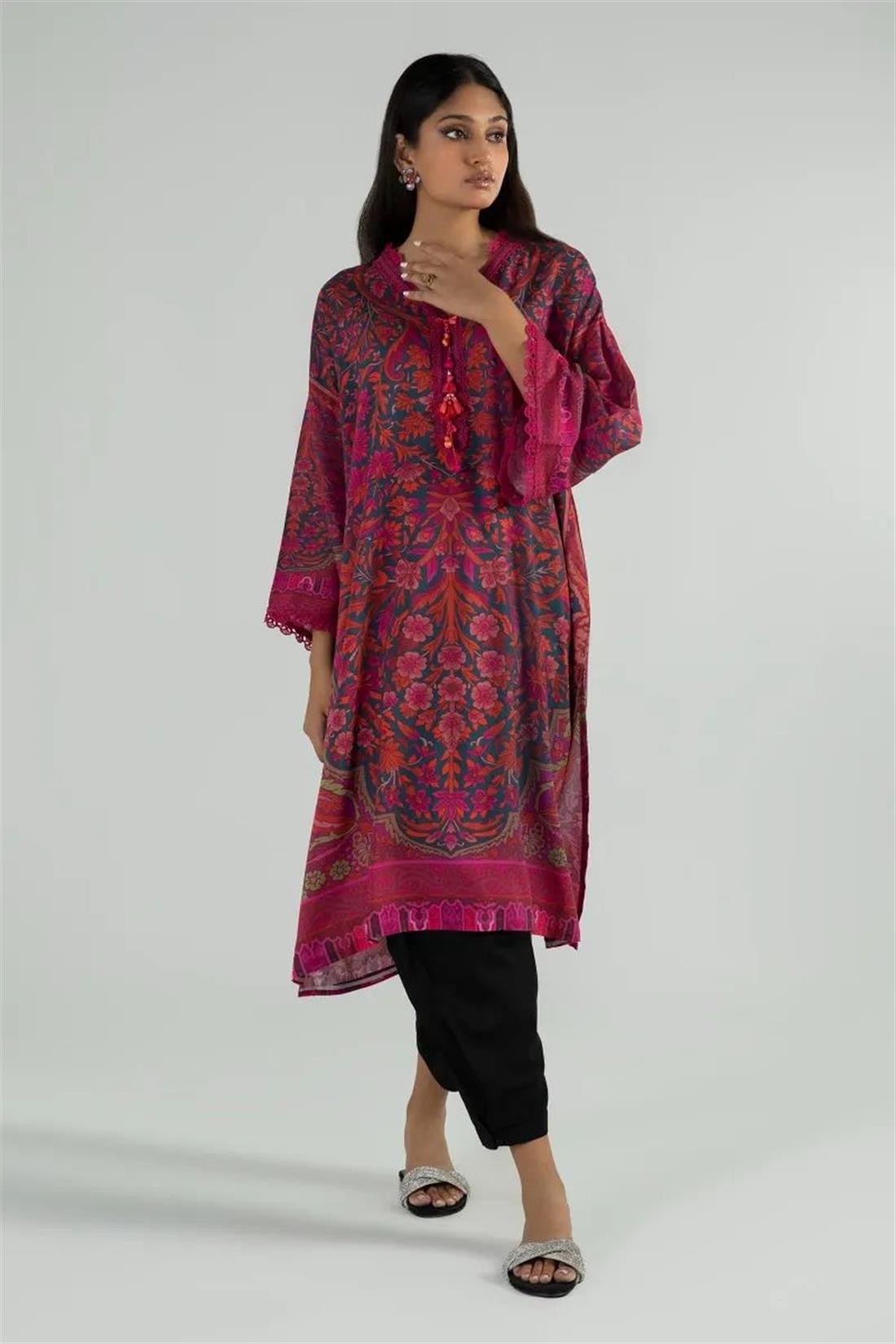 Pink & Multicolour 1 Piece Kurta