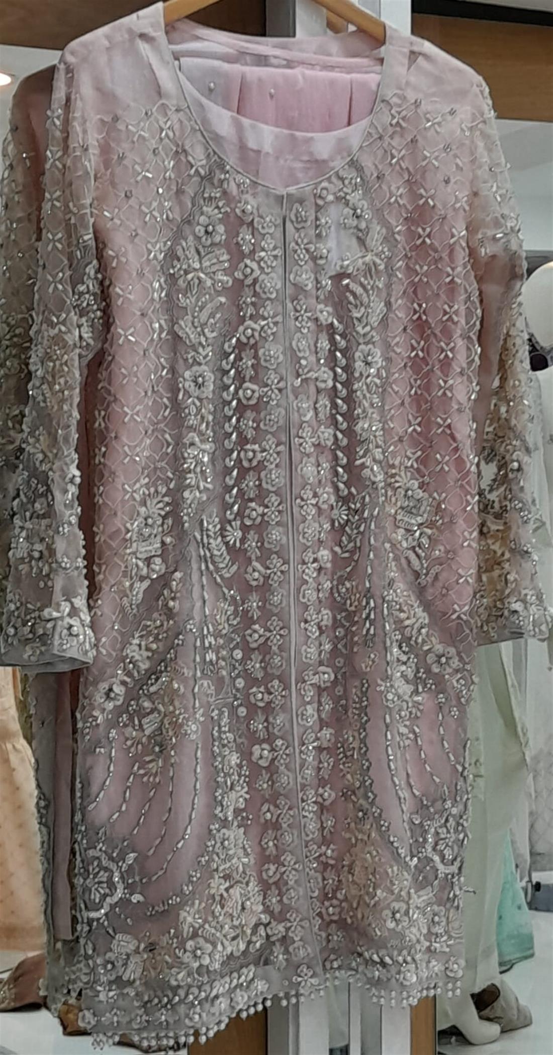Light Pink Stone Work 3 Piece Suite
