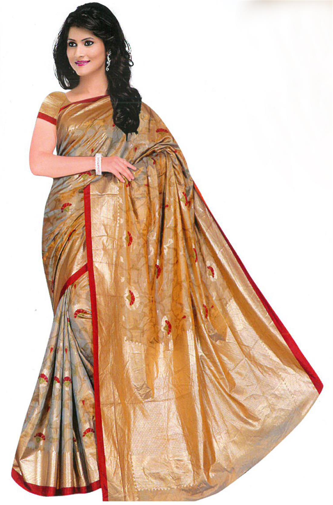 Gold & Maroon Sarees