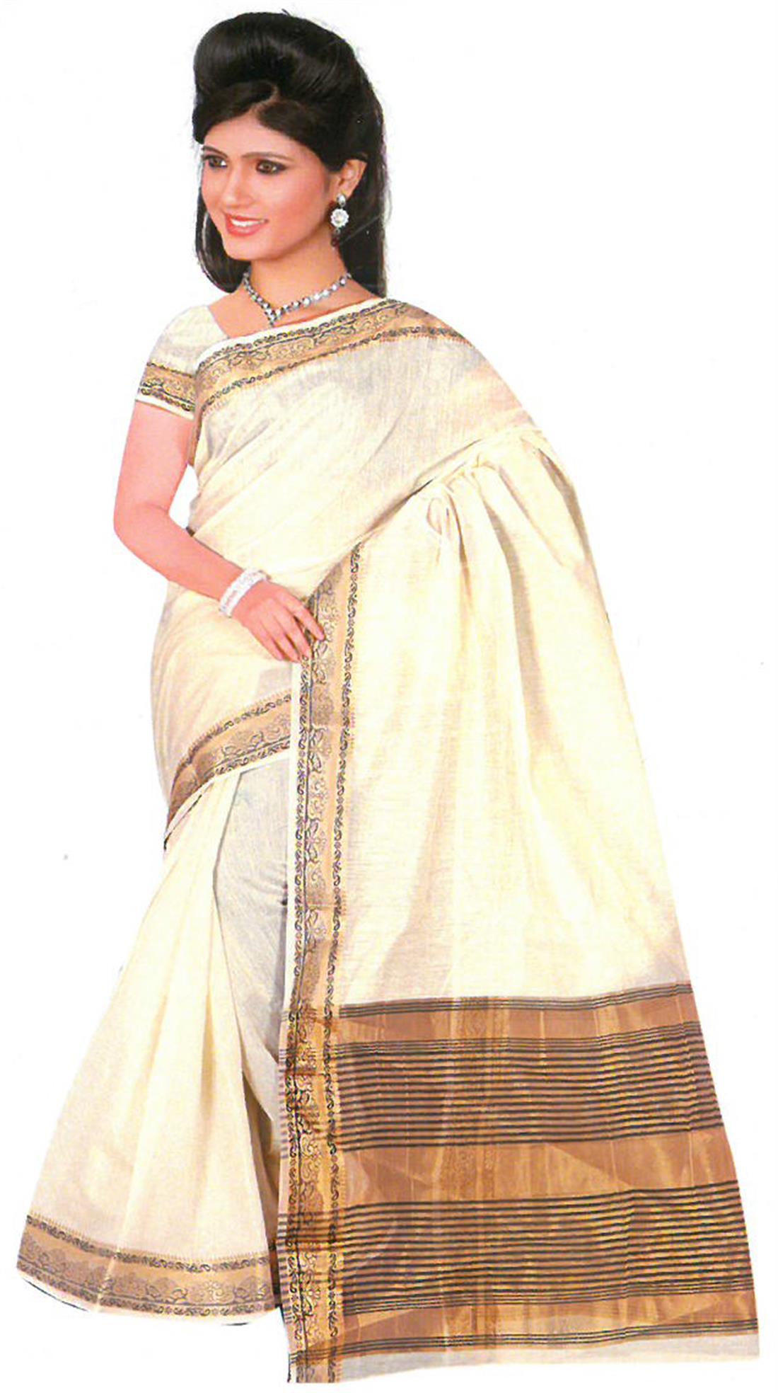 Cream Sarees