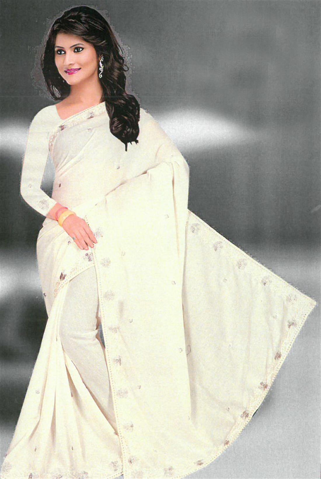 Cream Sarees