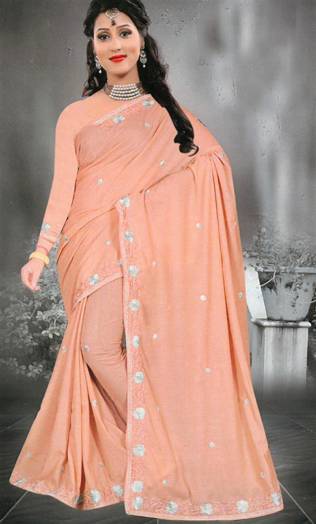 Peach Sarees