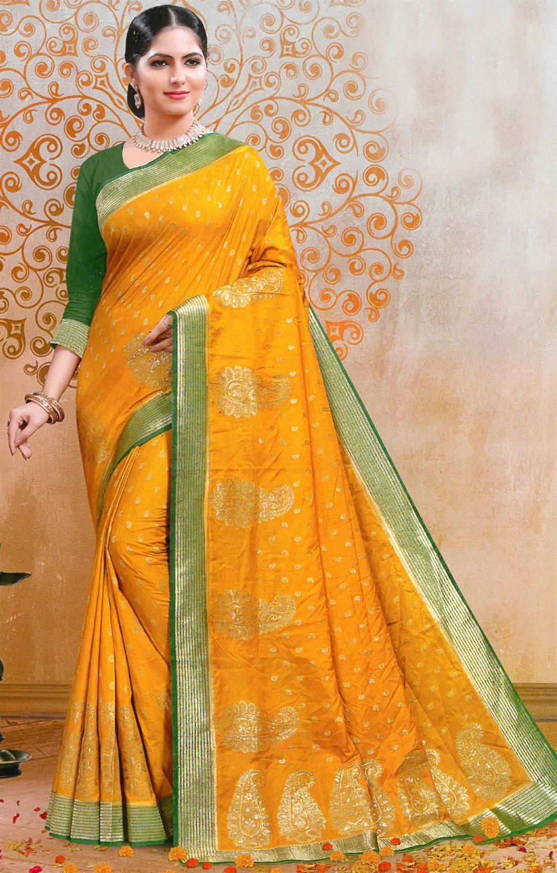 Yellow Silk Sarees