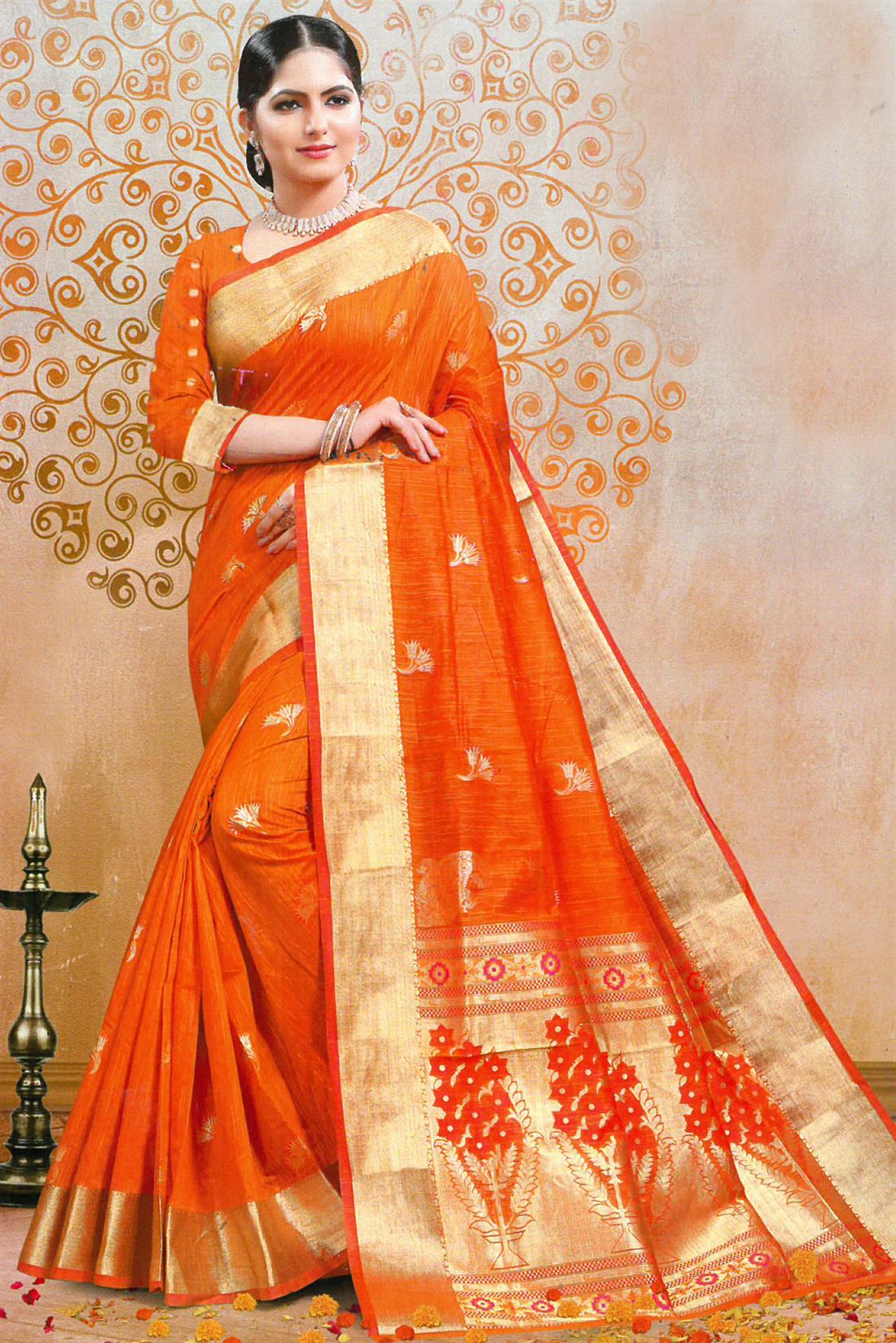 Orange Sarees
