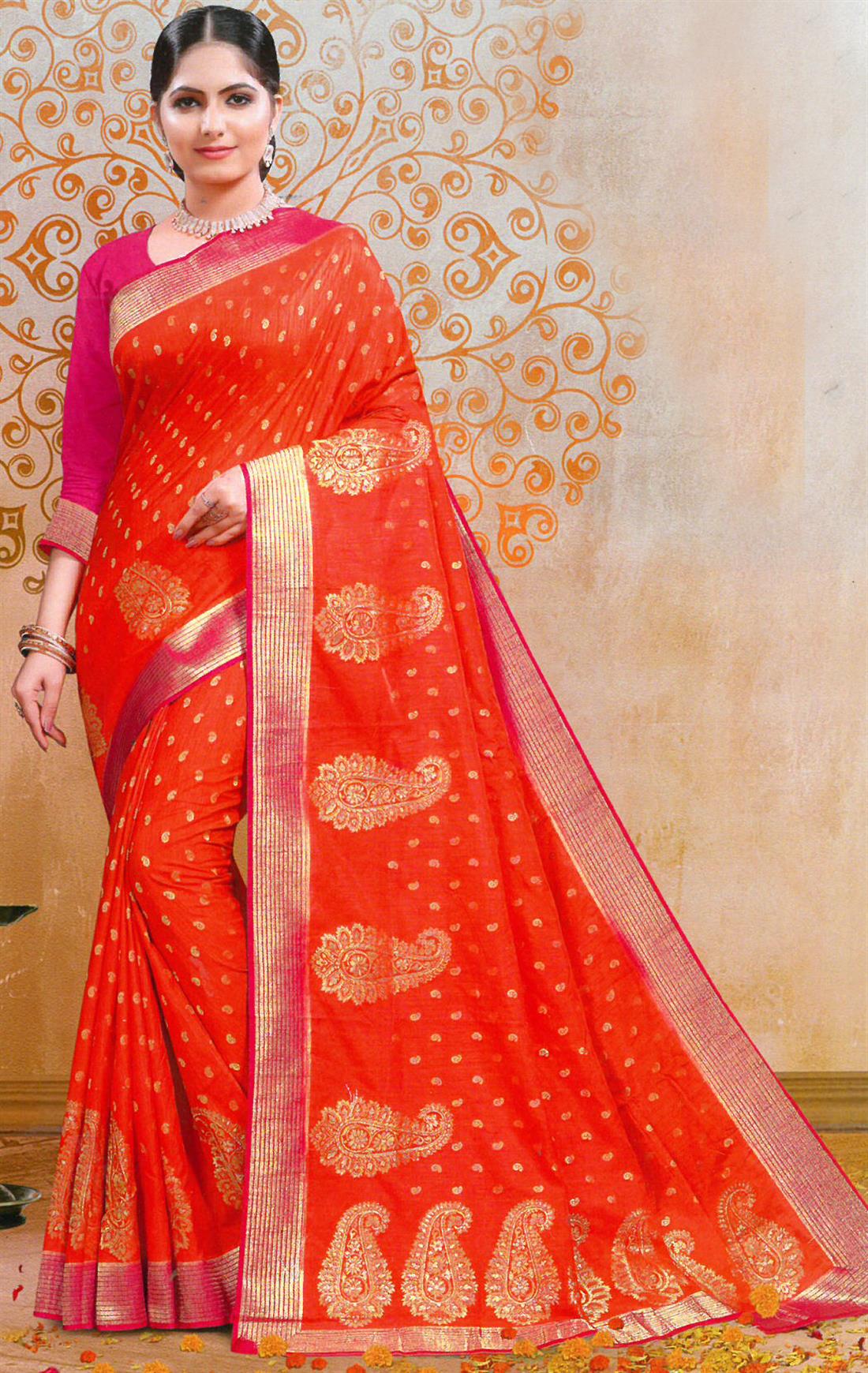 Orange & Pink Sarees