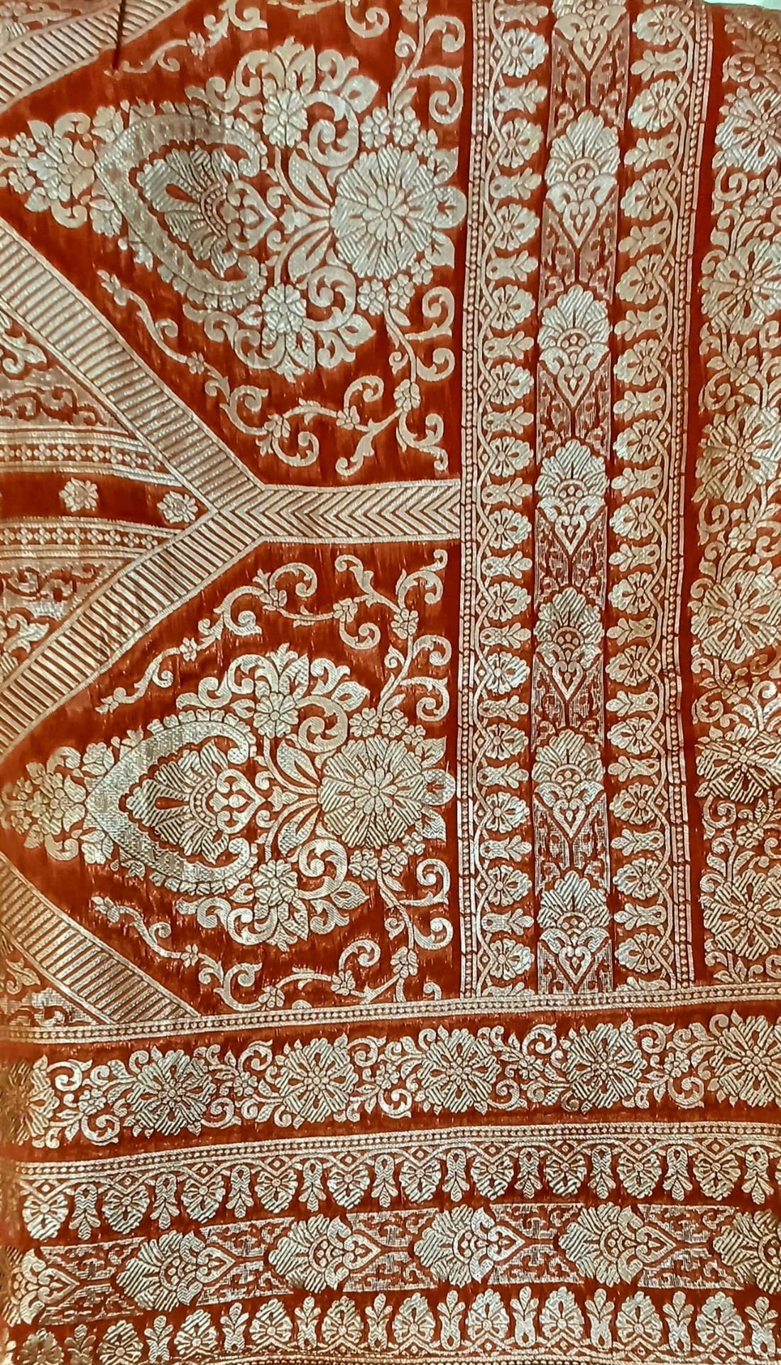Burnt Orange Organza Saree