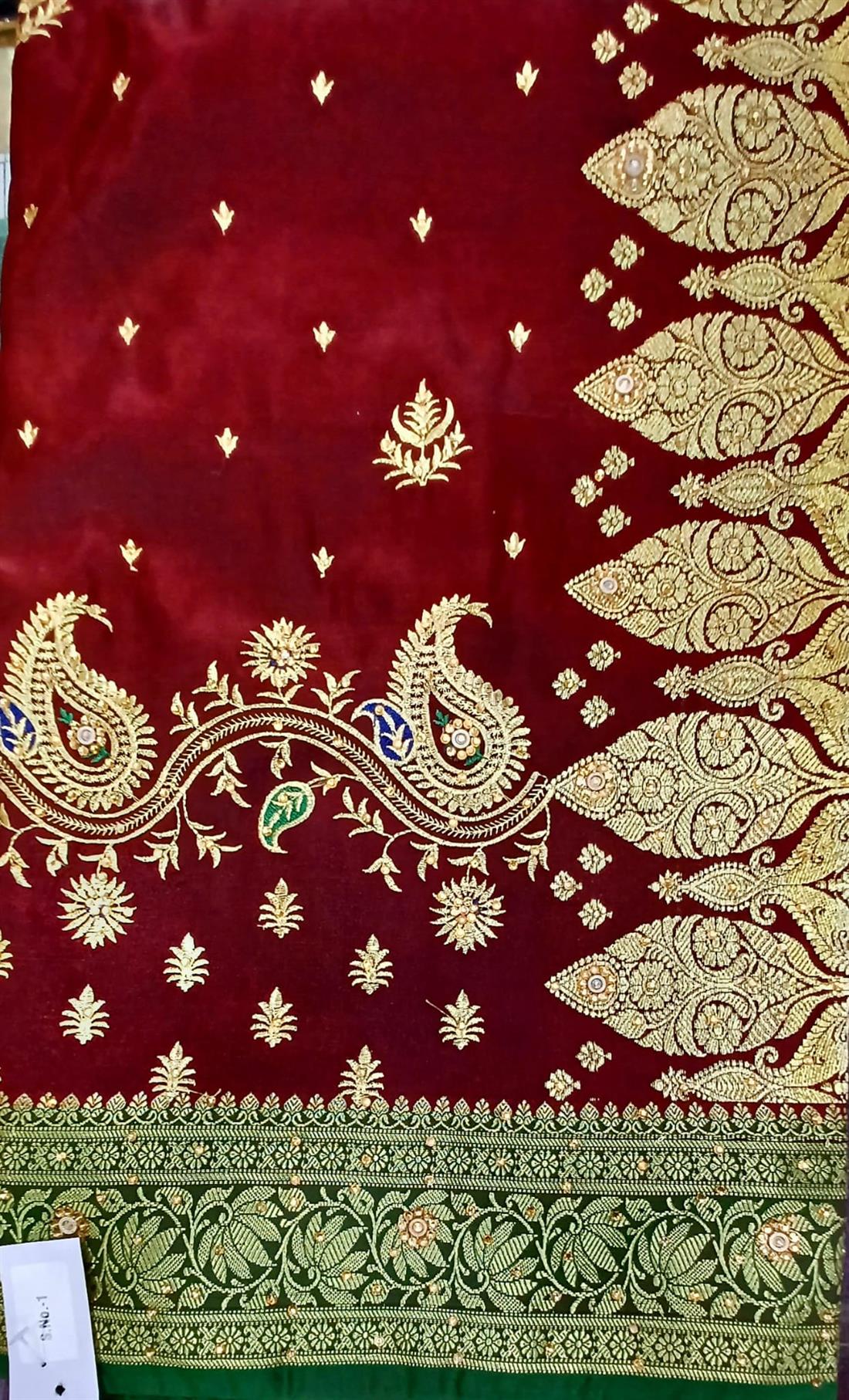 Maroon Kathan Silk Saree Comes with Blouse Piece.