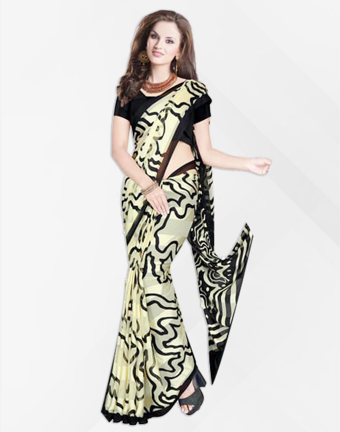 Black and Cream Sarees