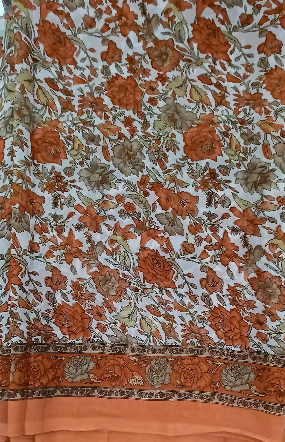 Peach Chiffon Saree.