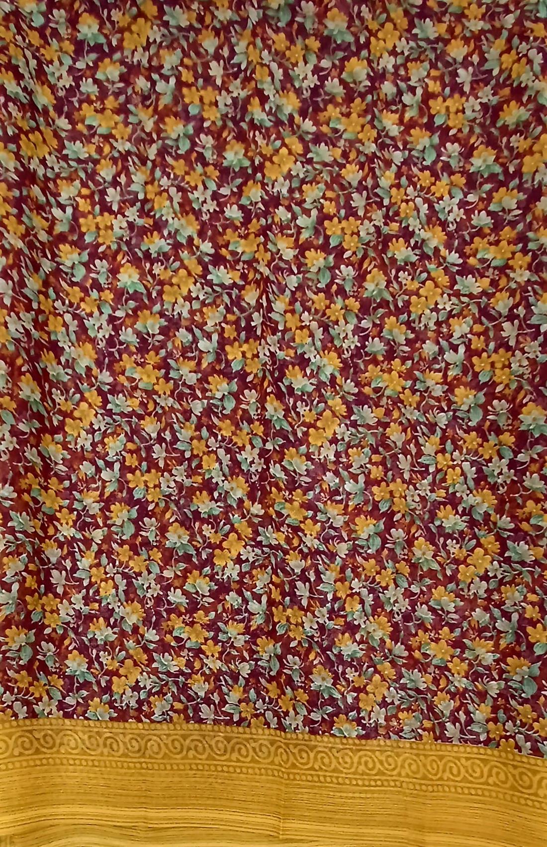 Mustard Chiffon Saree.