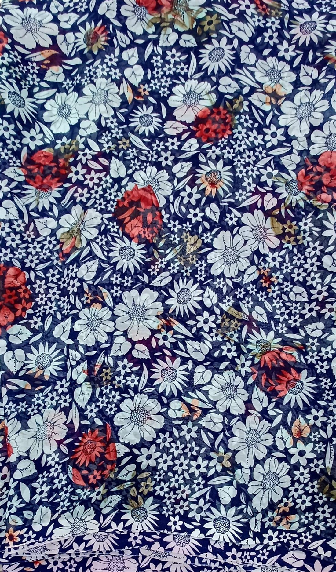 Blue Chiffon Saree.