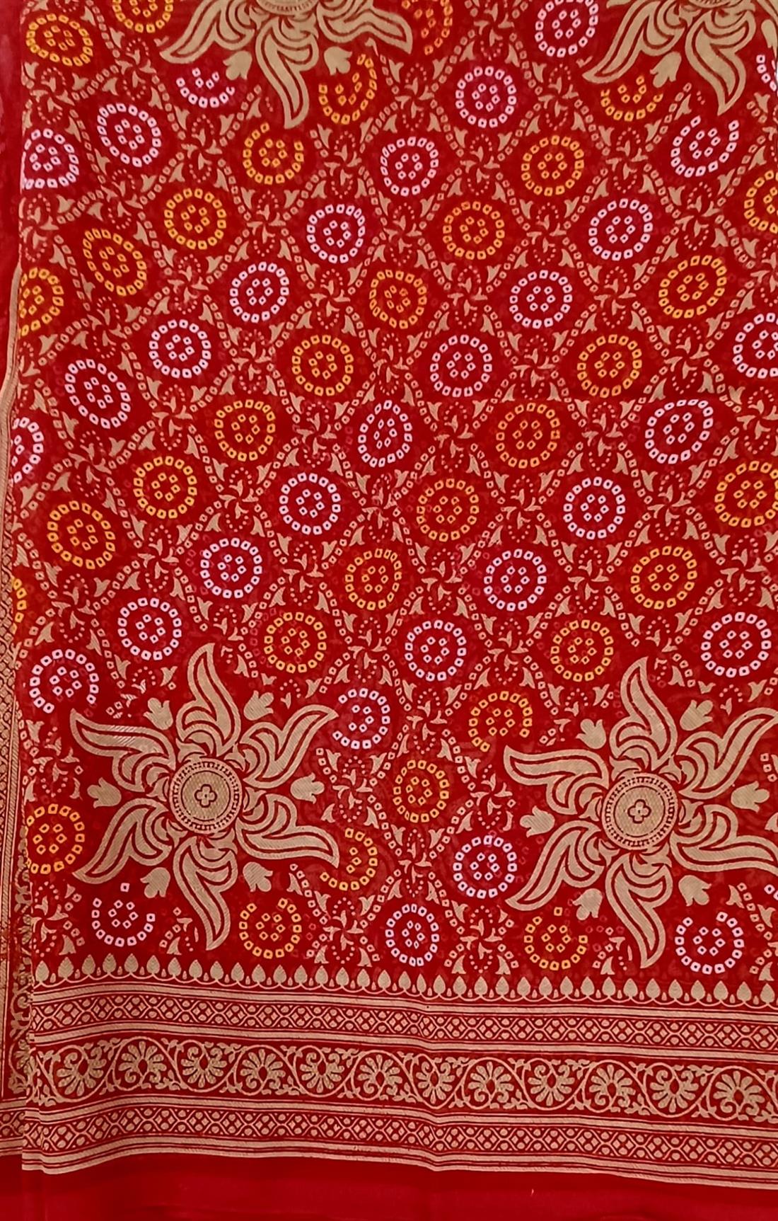 Red Georgette Saree.
