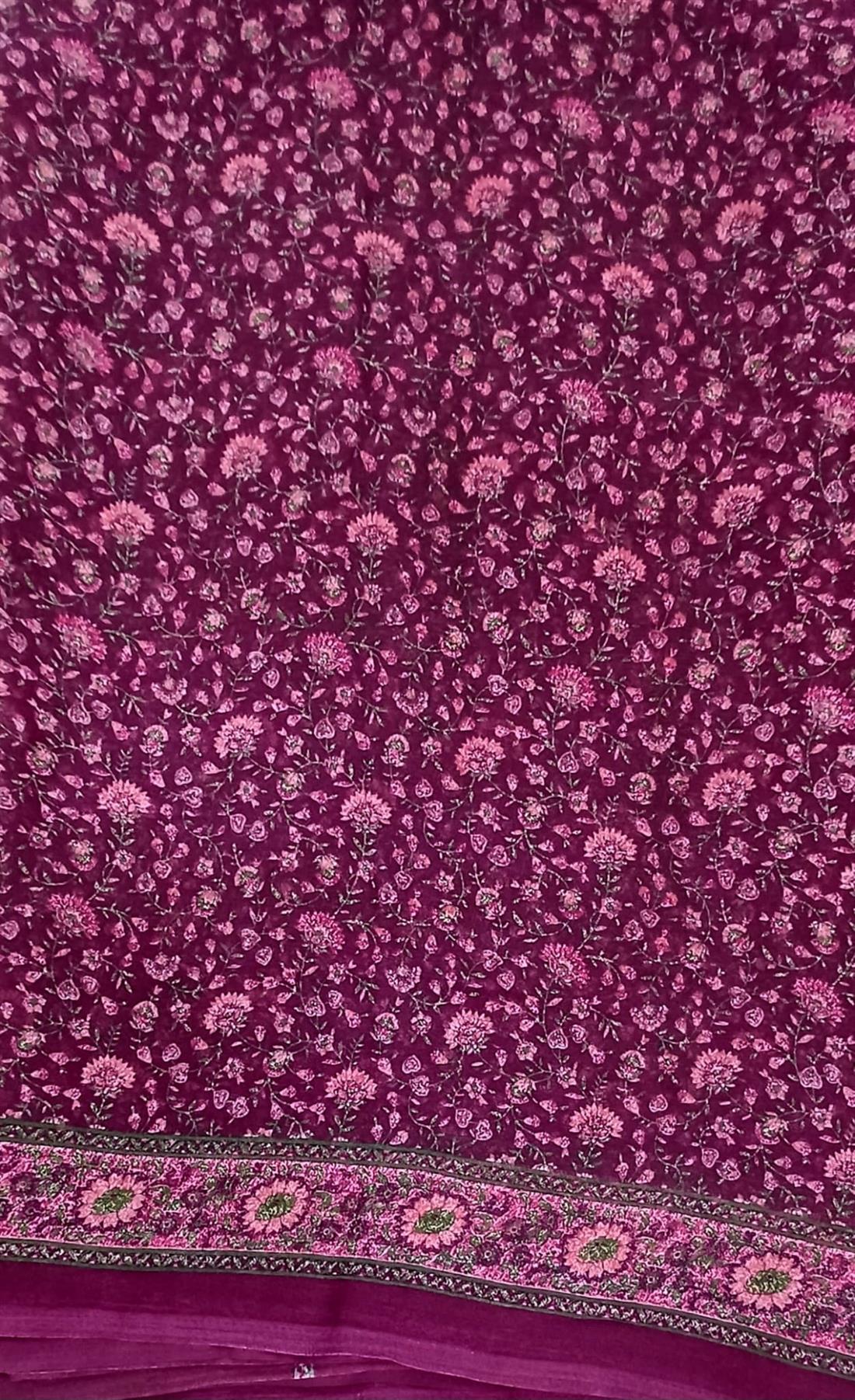 Plum Chiffon Saree.