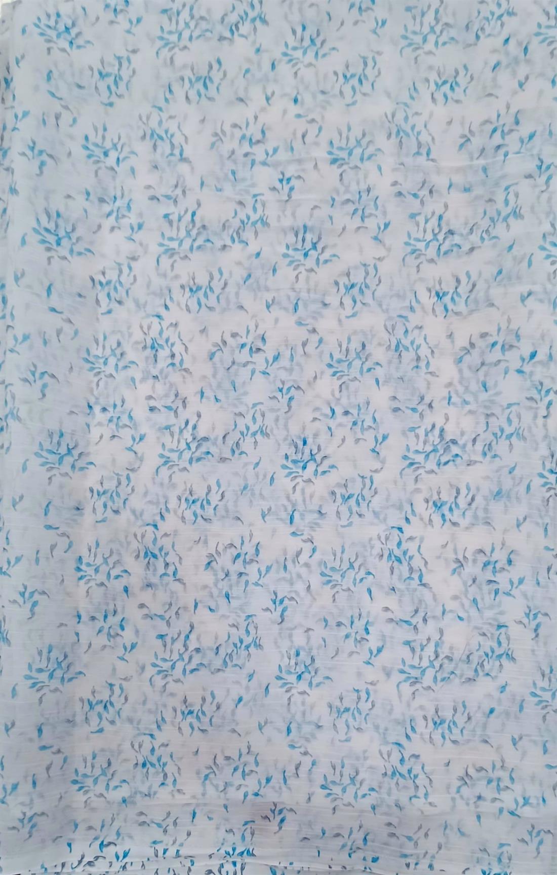 White & Blue Chiffon Saree.
