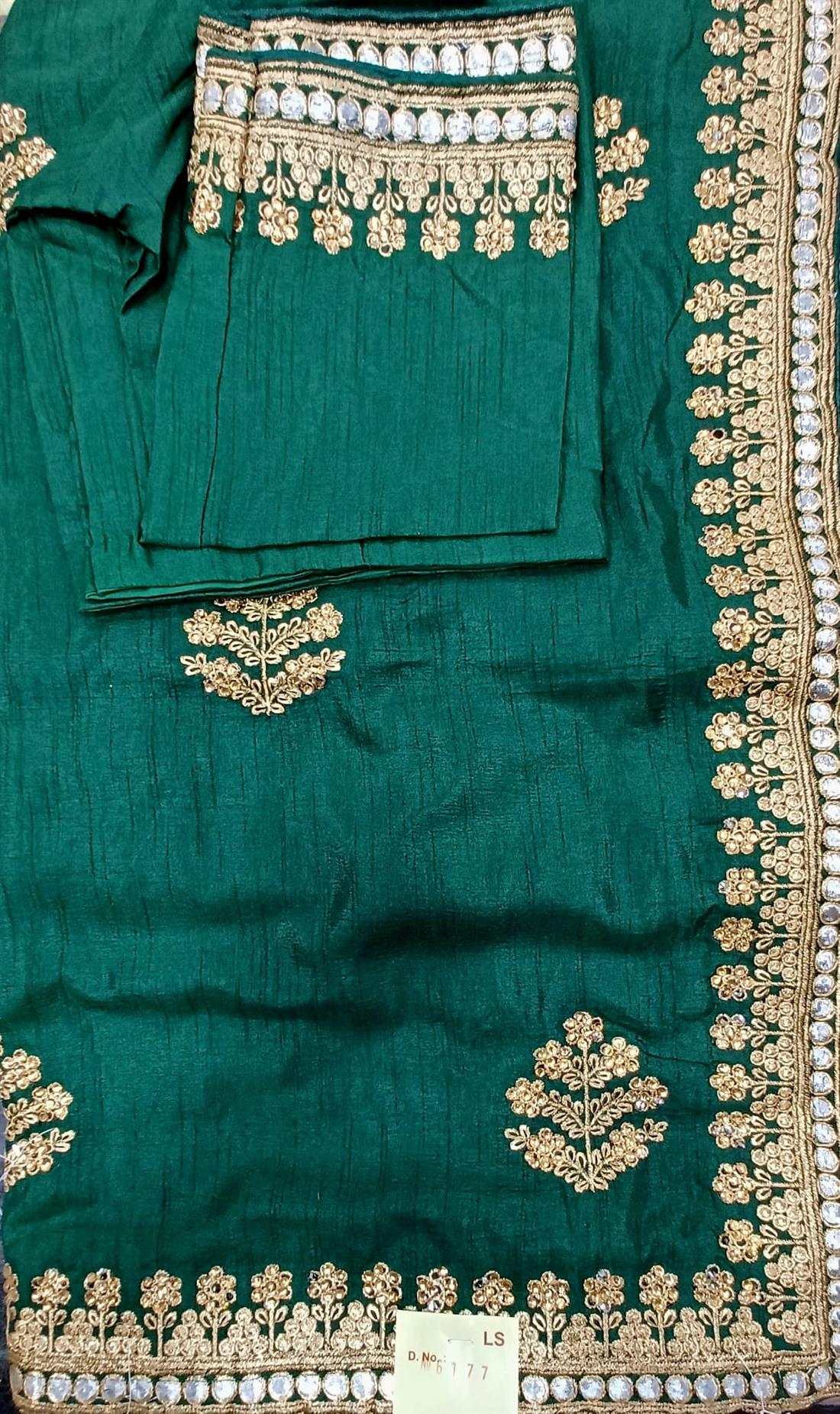 Green Raw Silk Saree.