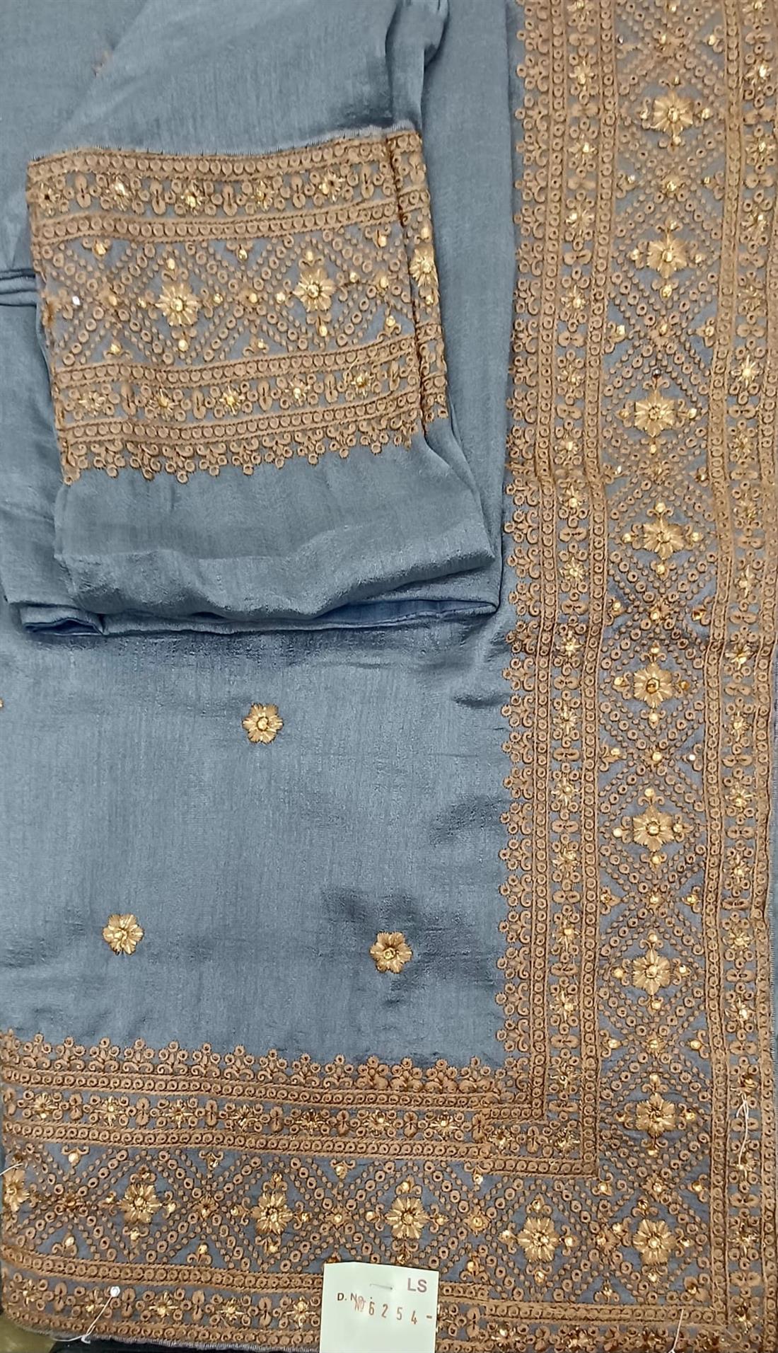 Grey Raw Silk Saree.