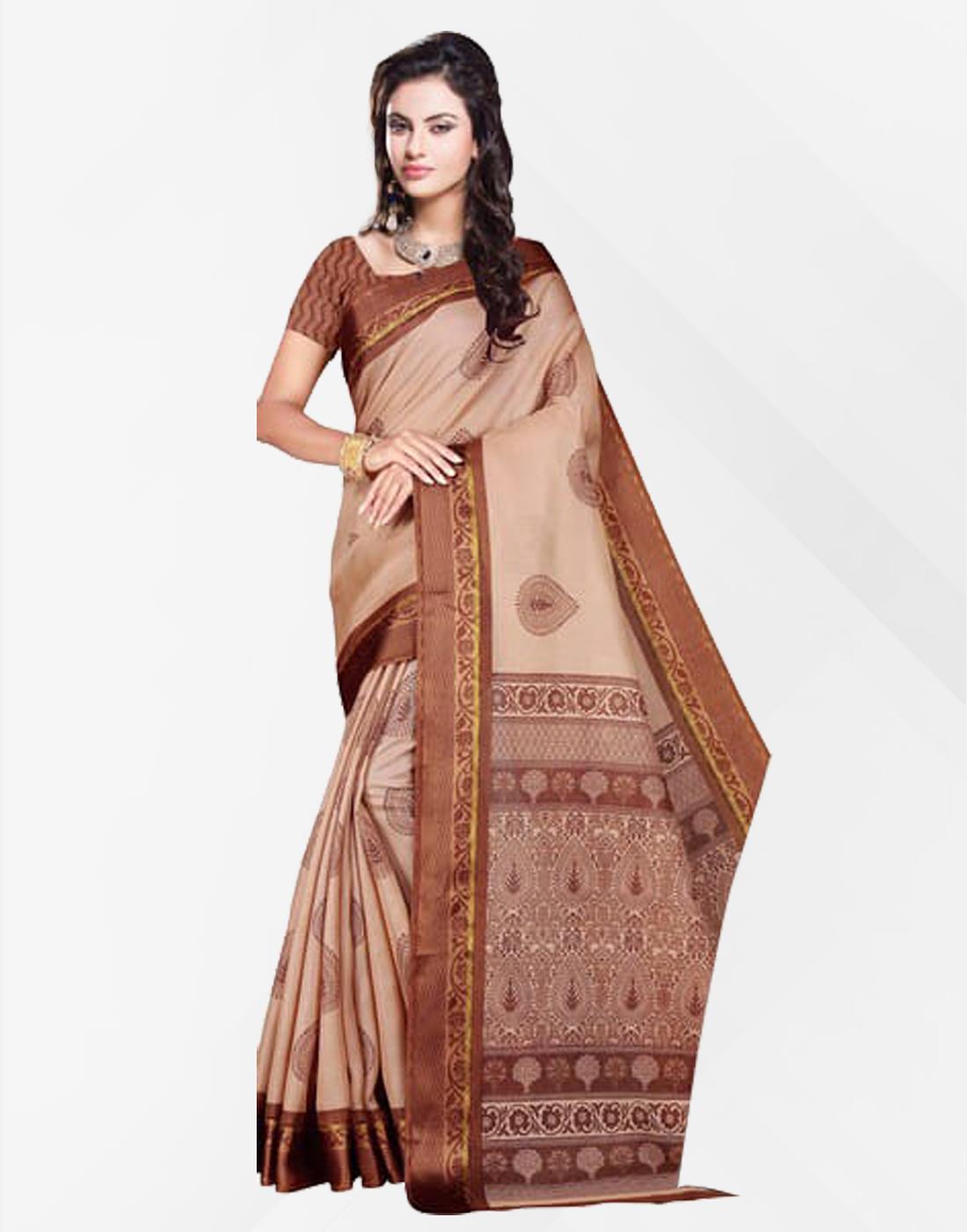 Brown Sakshi Latest Designer Saree with Readymade Blouse