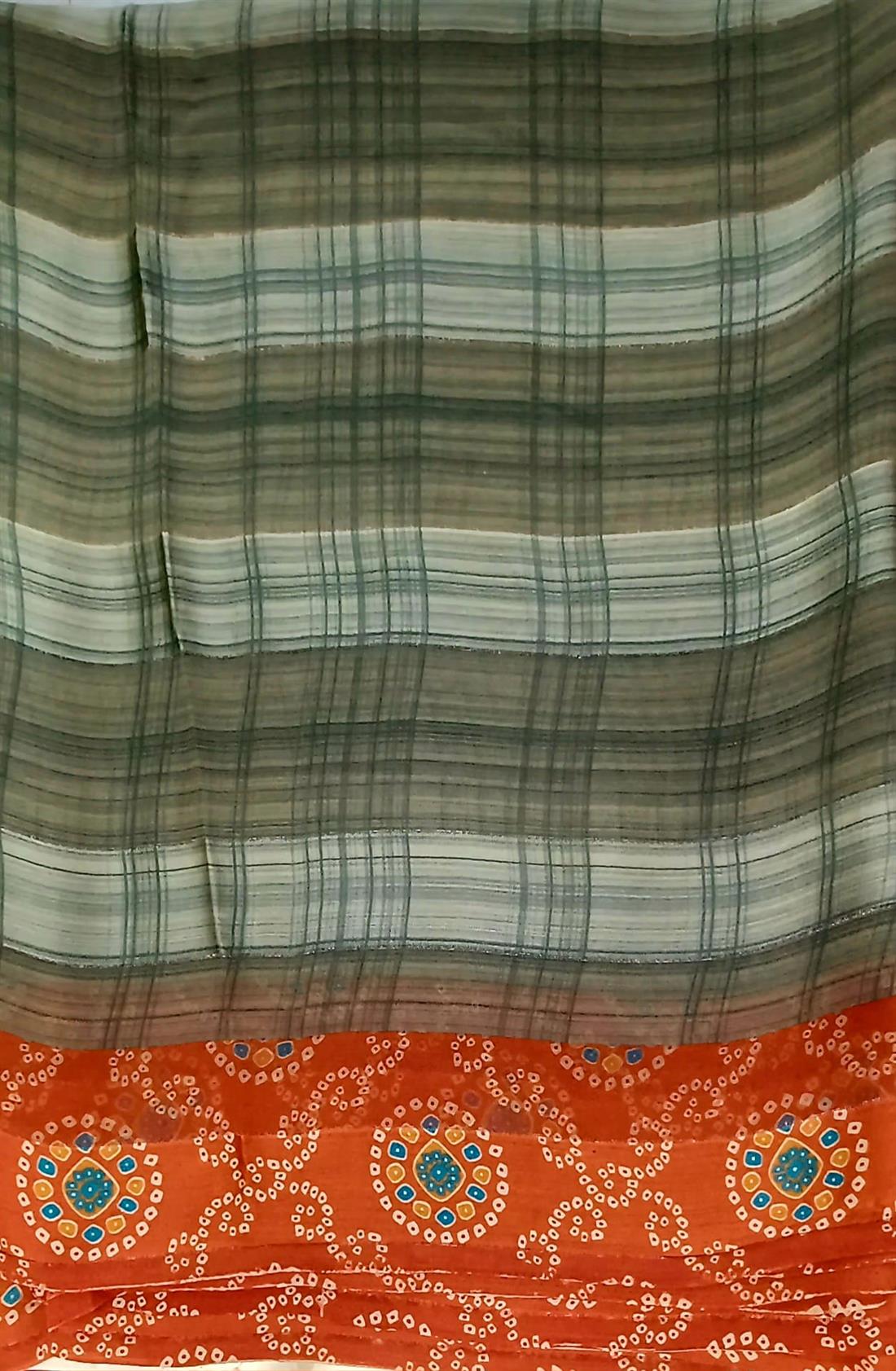 Olive Chiffon Saree.